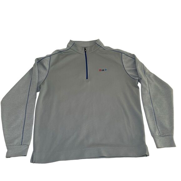 Footjoy FJ Pullover Sweatshirt Men's Size Large Gray/Blue Golf Quarter Zip - Picture 1 of 3